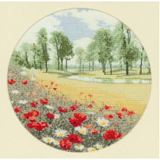 HC261 Heritage Crafts Схема для вишивки рахунковим хрестиком - Літня галявина Summer Meadow 25,5x25,5 см, папір