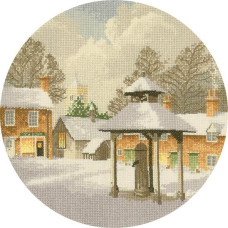 HC396 Heritage Crafts Схема для вишивки рахунковим хрестиком - Зимове село Winter Village 25,5x25,5 см, папір