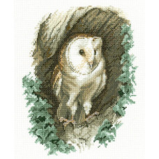 HC402 Heritage Crafts Паперова схема для вишивки рахунковим хрестиком - Сипуха Barn Owl  25,5x20,5 см