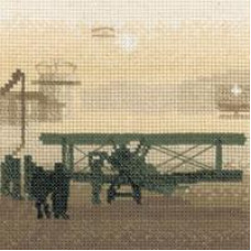 HC408 Heritage Crafts Схема для вишивки рахунковим хрестиком - Аеродром Aerodrome 12,5x12,5 см, папір