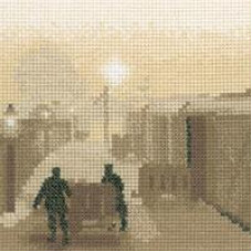 HC410 Heritage Crafts Схема для вишивки рахунковим хрестиком - Молочний потяг Milk Train 12,5x12,5 см, папір