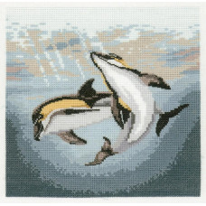 HC485 Heritage Crafts Схема для вишивки рахунковим хрестиком - Дует дельфінів Dolphin Duo 20,5x20,5 см, папір