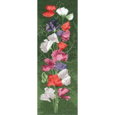 HC515 Heritage Crafts Схема для вишивки рахунковим хрестиком - Солодкий горошок Sweet Pea Panel 31x11 см, папір