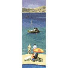 HC525 Heritage Crafts Схема для вишивки рахунковим хрестиком - Голубі води Blue Waters 31x11 см, папір