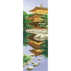 HC564 Heritage Crafts Схема для вишивки рахунковим хрестиком - Золотий павільйон Golden Pavillion 31x11 см, папір