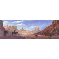 HC614 Heritage Crafts Схема для вишивки рахунковим хрестиком - Долина монументів Monument Valley 11x31 см, папір