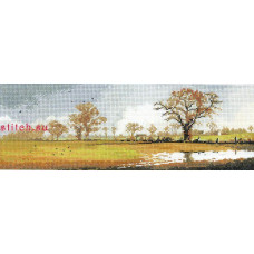 HC615 Heritage Crafts Схема для вишивки рахунковим хрестиком - Зимові поля Winter Fields 11x31 см, папір