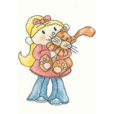 HC619 Heritage Crafts Схема для вишивки рахунковим хрестиком - Котячі обійми Cat Cuddles 14,5x12,5 см, папір