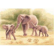 HC646 Heritage Crafts Схема для вишивки рахунковим хрестиком - Слони Elephants 22x32 см, папір