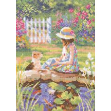 HC666 Heritage Crafts Схема для вишивки рахунковим хрестиком - Урок читання The Reading Lesson 19x13,5 см, папір