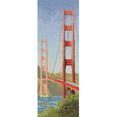 HC707 Heritage Crafts Схема для вишивки рахунковим хрестиком - Міст Золоті Ворота Golden Gate Bridge 31x11 см, папір