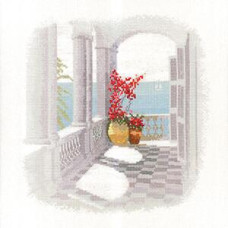 HC832 Heritage Crafts Схема для вишивки рахунковим хрестиком - Сонячна тераса Sun Terrace 24x24 см, папір