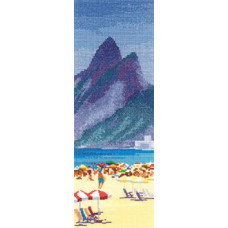 HC853 Heritage Crafts Схема для вишивки рахунковим хрестиком - Пляж Іпанема Ipanema Beach 31x11 см, папір