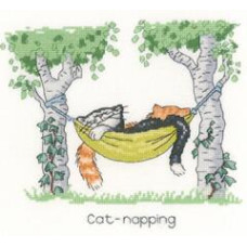 HC888 Heritage Crafts Схема для вишивки рахунковим хрестиком - Дрімаюче кошеня Cat Napping 20x17 см, папір