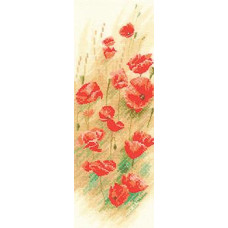 HC901 Heritage Crafts Схема для вишивки рахунковим хрестиком - Дикі маки Wild Poppies Panel 31x11 см, папір