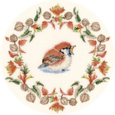 HC917 Heritage Crafts Схема для вишивки рахунковим хрестиком - Осінній вінок Autumn Garland 20x20 см, папір