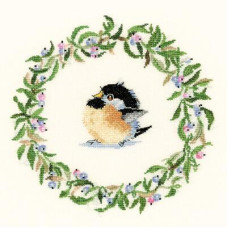 HC921 Heritage Crafts Схема для вишивки рахунковим хрестиком - Зимовий вінок Winter Garland 20x20 см, папір