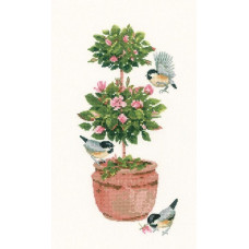 HC930 Heritage Crafts Схема для вишивки рахунковим хрестиком - Топіарій Topiary Rose 24,5x11,5 см, папір