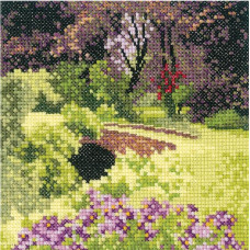 HC979 Heritage Crafts Схема для вишивки рахунковим хрестиком - Захований міст Hidden Bridge 12,5x12,5 см, папір