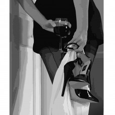 HH039 Жінка з келихом вина, 40х50 см. Strateg. Картина за номерами (Стратег)