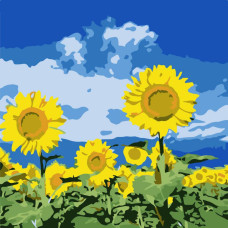 HH8012 Strateg Картина за номерами - Соняхи під небом 20x20 см (Стратег)