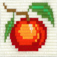 I-014 Яблуко. Stitch me. Набір для вишивки пряжею вертикальним стібком по канві з малюнком