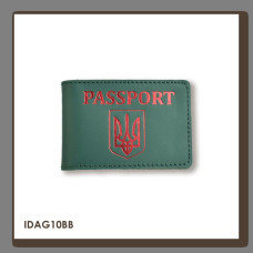 IDAG10BB Babylon Обкладинка для ID-картки PASSPORT з гербом 11x7,5 см зелена, червоне тиснення, шкіра
