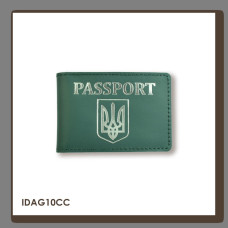 IDAG10CC Babylon Обкладинка для ID-картки PASSPORT з гербом 11x7,5 см зелена, срібне тиснення, шкіра