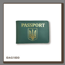 IDAG10DD Babylon Обкладинка для ID-картки PASSPORT з гербом 11x7,5 см зелена, золоте тиснення, шкіра
