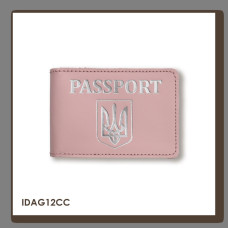 IDAG12CC Babylon Обкладинка для ID-картки PASSPORT з гербом 11x7,5 см рожева, срібне тиснення, шкіра