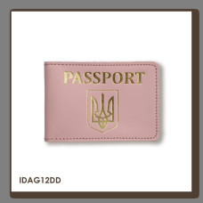 IDAG12DD Babylon Обкладинка для ID-картки PASSPORT з гербом 11x7,5 см рожева, золоте тиснення, шкіра