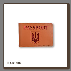 IDAG15BB Babylon Обкладинка для ID-картки PASSPORT з гербом 11x7,5 см теракотова, червоне тиснення, шкіра