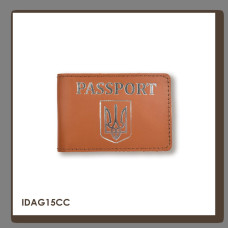 IDAG15CC Babylon Обкладинка для ID-картки PASSPORT з гербом 11x7,5 см теракотова, срібне тиснення, шкіра