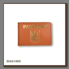 IDAG15DD Babylon Обкладинка для ID-картки PASSPORT з гербом 11x7,5 см теракотова, золоте тиснення, шкіра