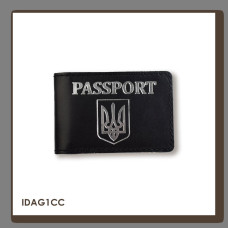 IDAG1CC Babylon Обкладинка для ID-картки PASSPORT з гербом 11x7,5 см чорна, срібне тиснення, шкіра