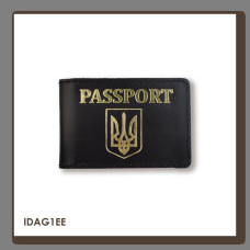 IDAG1DD Babylon Обкладинка для ID-картки PASSPORT з гербом 11x7,5 см чорна, золоте тиснення, шкіра
