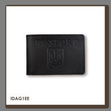 IDAG1EE Babylon Обкладинка для ID-картки PASSPORT з гербом 11x7,5 см чорна, чисте тиснення, шкіра