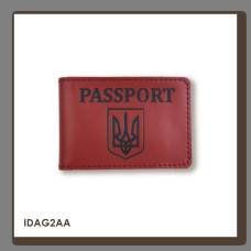 IDAG2AA Babylon Обкладинка для ID-картки PASSPORT з гербом 11x7,5 см червона, чорне тиснення, шкіра