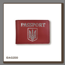 IDAG2CC Babylon Обкладинка для ID-картки PASSPORT з гербом 11x7,5 см червона, срібне тиснення, шкіра