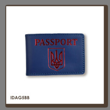 IDAG5BB Babylon Обкладинка для ID-картки PASSPORT з гербом 11x7,5 см синя, червоне тиснення, шкіра