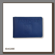 IDAG5EE Babylon Обкладинка для ID-картки PASSPORT з гербом 11x7,5 см синя, чисте тиснення, шкіра