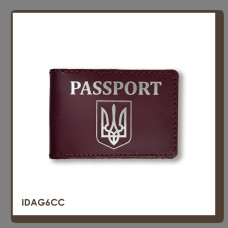 IDAG6CC Babylon Обкладинка для ID-картки PASSPORT з гербом 11x7,5 см бордова, срібне тиснення, шкіра