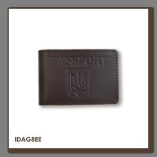 IDAG8EE Babylon Обкладинка для ID-картки PASSPORT з гербом 11x7,5 см темно-коричнева, чисте тиснення, шкіра