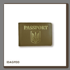 IDAG9DD Babylon Обкладинка для ID-картки PASSPORT з гербом 11x7,5 см хакі, золоте тиснення, шкіра