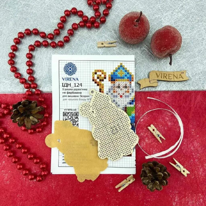 ІДН_124 Virena Заготовка для вишивки бісером - Іграшка Миколай, 5,5х9,4 см