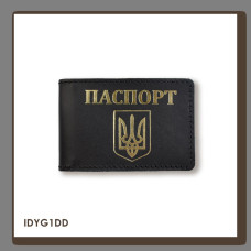 IDYG1DD Babylon Обкладинка для ID-картки ПАСПОРТ з гербом 10x7,5 см чорна, золоте тиснення, шкіра