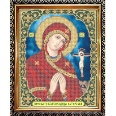 IKUA4014 ArtSolo Заготовка для вишивки бісером - Ікона Пресвята Богородиця Ахтирська 20,5x25 см (схема на габардині)