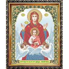 IKUA4017 ArtSolo Заготовка для вишивки бісером - Ікона Пресвята Богородиця Знамення 20,5x25 см (схема на габардині)
