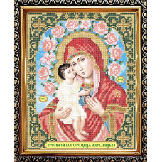 IKUA4019 ArtSolo Заготовка для вишивки бісером - Ікона Пресвята Богородиця Жировицька 20,5x25 см (схема на габардині)