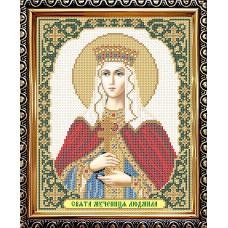 IKUA4106 ArtSolo Заготовка для вишивки бісером - Ікона Св. Мучениця Людмила 20,5x25 см (схема на габардині)